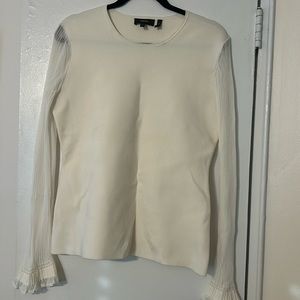 Gorgeous cream colored Theory sweater with chiffon sleeves